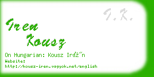 iren kousz business card